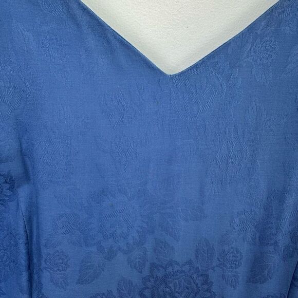 Jane Schaffhausen Belle France Women’s 80s Jacquard Drop Waist Steel Cornflower - Picture 8 of 15